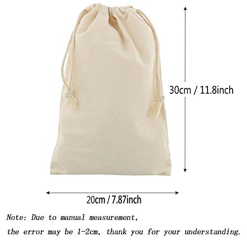 vientiane Bolsas De Algodón con Cordón Ajustable, 6 Piezas Bolso Pequeño Bolso De Boda Bolso Bolsa De Regalo Bolso De Cumpleaños (16 * 18cm) (20 * 30cm)