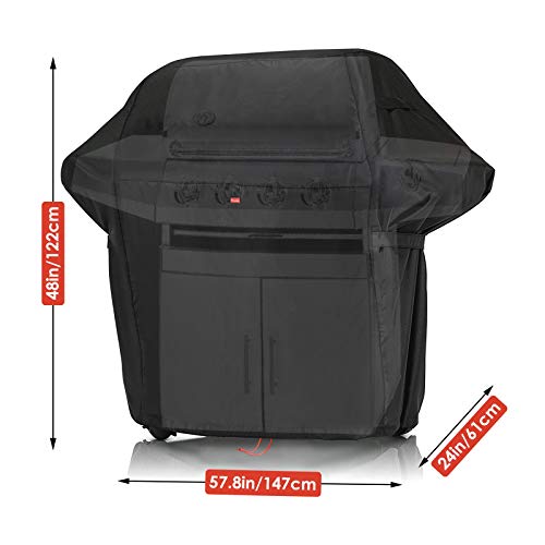 Viewee Funda para Barbacoa Impermeable, 147x61x122cm, 420D Tela Oxford Revestimiento de PU, Anti-UV, a Prueba de Viento, Lluvia y Nieve, Adecuado para Muchos Tipos de Parrillas