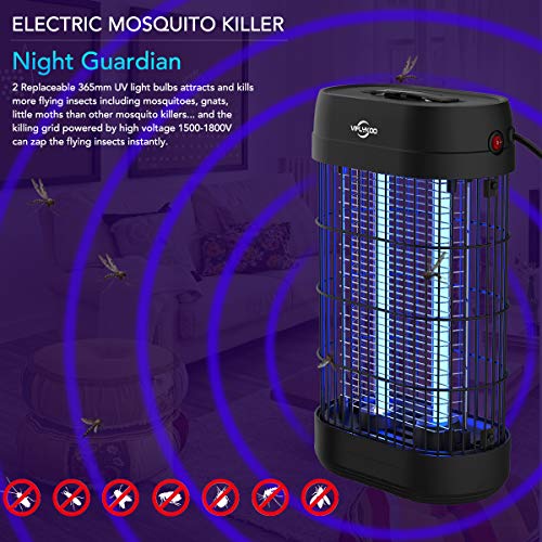 Viflykoo Lámpara Antimosquitos Electrico,Lámpara Anti Mosquitos Destructora de Insectos eléctrica 18W Sin químicos tóxicos,Trampas para Insectos Matamoscas Area efectiva 80㎡ Interior y Jardin