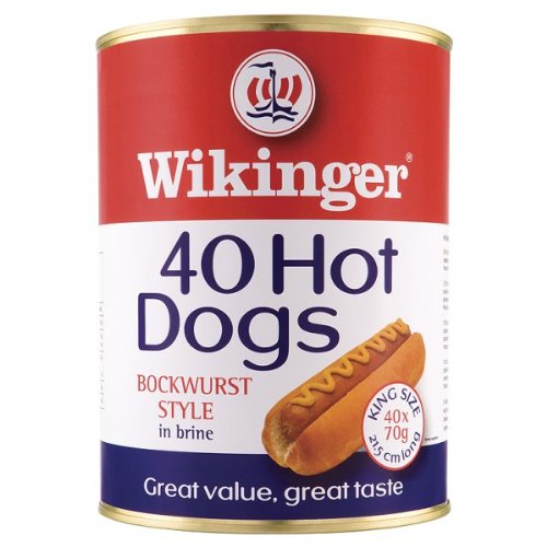 Vikingo 40 Hot Dogs estilo Salchicha en Salmuera - 1 x 4100gm