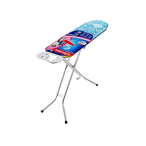 Vileda Universal - Tabla de planchar plegable, pequeña y estable, soporte resitente para plancha, con altura regulable, medidas: 110 x 30 cm, color azul