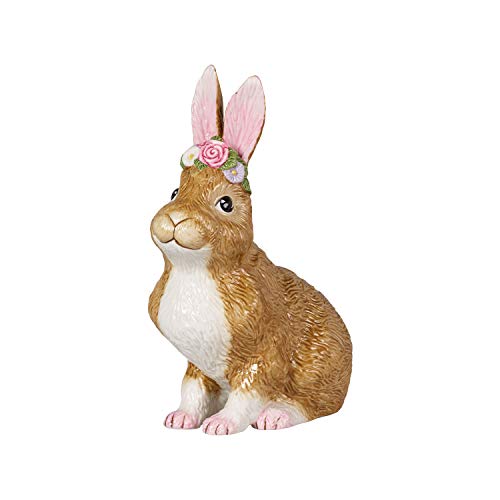 Villeroy & Boch Easter Bunnies-Figura Decorativa de Conejo de Pascua (Porcelana Dura, 14 x 9 x 19 cm), Carbón, Medio