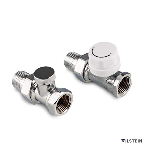 VILSTEIN - Válvula de Suelo para radiador de baño, Montaje en Suelo, Cromo