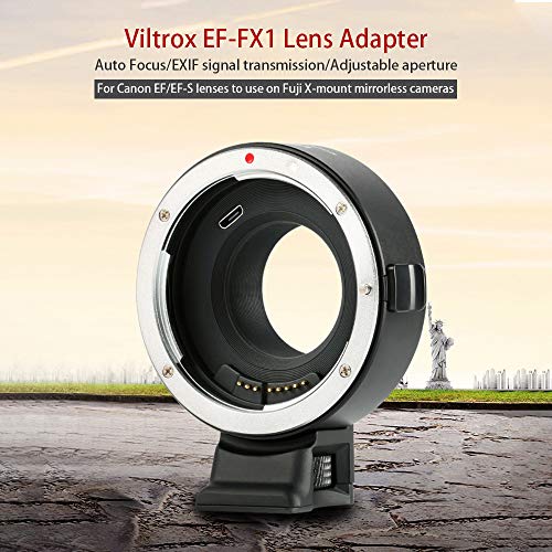 Viltrox EF-FX1 Adaptador de Montaje de Lente de Enfoque automático para Canon EF/EF-S Lente a Fuji X-Mount Cámaras sin Espejo X-T1 X-T2 X-T10 X-T20 X-A1 X-A2 X-A3 X-A5 X- A10 X-A20 X-E1 X-E2 X-E3