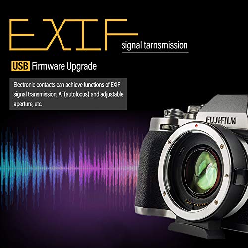 VILTROX EF-FX2 - Adaptador de objetivo reductor de enfoque automático para Canon EF Mount Lens to Fujifilm X-Mount Mirrorless Cameras X-T3/X-T100/X-PRO2/X-E3/X-A20/X-A10