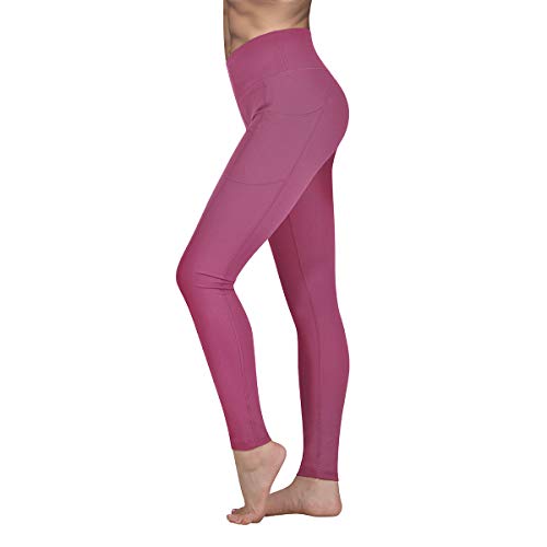 Vimbloom Pantalón Deportivo de Mujer Cintura Alta Leggings para Running Fitness Yoga Leggings VI263 (Begonia Rosa, M)