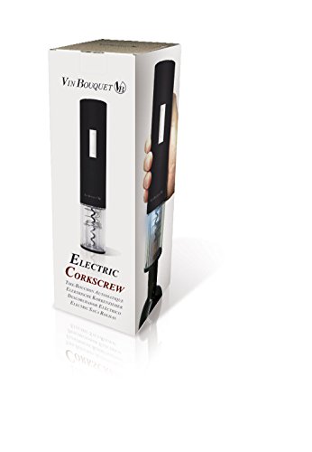 Vin Bouquet FID 064 Sacacorchos eléctrico inalámbrico, el Regalo Perfecto para los Amantes del Vino, Manganeso & ABS, Negro, Unica