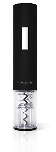 Vin Bouquet FID 064 Sacacorchos eléctrico inalámbrico, el Regalo Perfecto para los Amantes del Vino, Manganeso & ABS, Negro, Unica