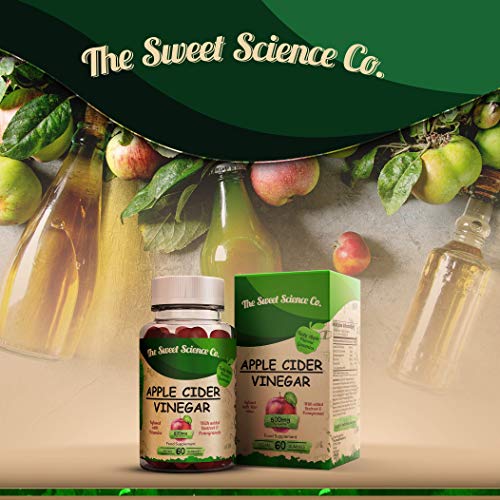 Vinagre de Sidra de Manzana - 60 Gomitas de Apple Cider Vinegar para Perdida de Peso, Quemagrasas Natural para Adelgazar Vitaminas Gummies para Piel, Huesos y Cabello Saludables -Sin Gluten