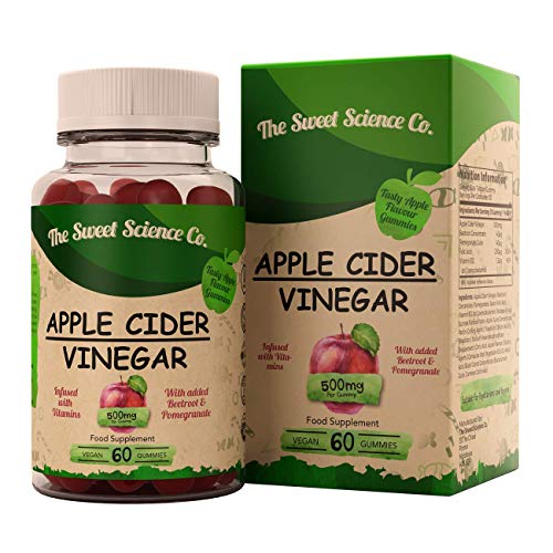 Vinagre de Sidra de Manzana - 60 Gomitas de Apple Cider Vinegar para Perdida de Peso, Quemagrasas Natural para Adelgazar Vitaminas Gummies para Piel, Huesos y Cabello Saludables -Sin Gluten