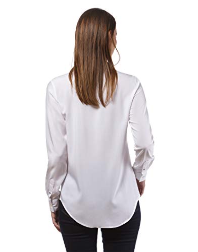 Vincenzo Boretti Blusa, Corte Recto, Cuello de la Camisa Blanco S