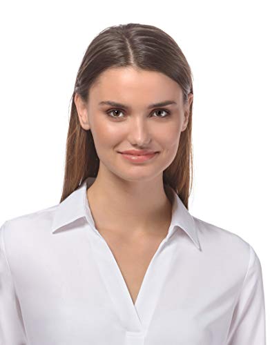 Vincenzo Boretti Blusa, Corte Recto, Cuello de la Camisa Blanco S