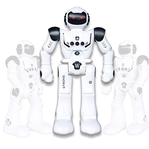 Vindany Inteligente RC Robot Juguete Control Remoto Gesto Robot Kit con programación Intelectual, Cantando y Bailando Robots Recargables multifuncionales para niños (Negro)