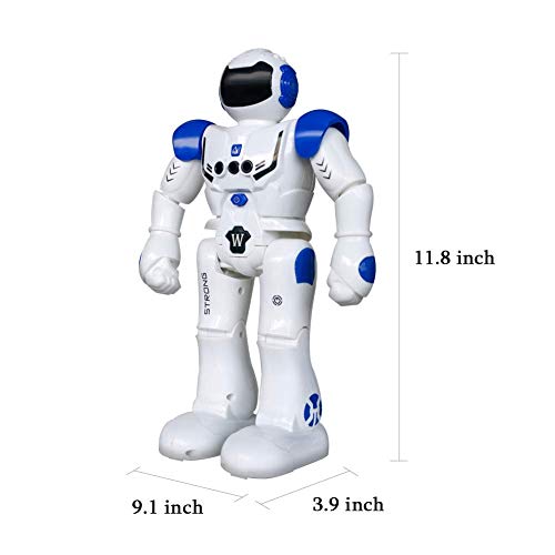 Vindany Inteligente RC Robot Juguete Control Remoto Gesto Robot Kit con programación Intelectual, Cantando y Bailando Robots Recargables multifuncionales para niños (Azul)