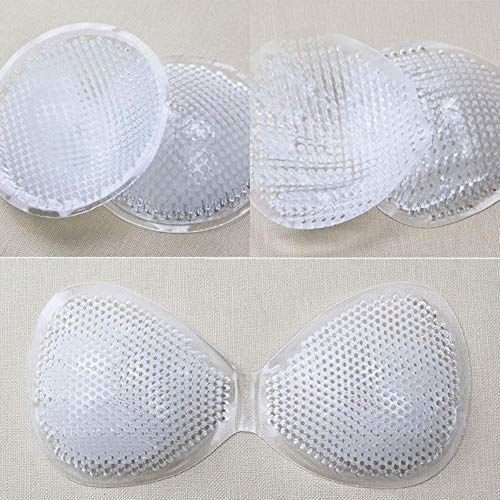 VINER Honeycomb Almohadillas de Silicona en el Pecho Completamente Transparente Transpirable Suave Espesar Ropa Interior Invisible Mama Traje de baño Push Up Paste, Redondo Grueso