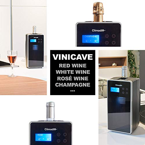VINICAVE Climadiff - Refresca rápidamente su botella - Más de treinta temperaturas predefinidas para degustar su vino en las mejores condiciones