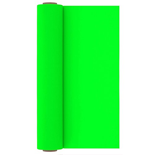 Vinilo termoadhesivo color neón para estampar camisetas, fácil de despegar, 30,5 x 152 cm, color verde fluorescente