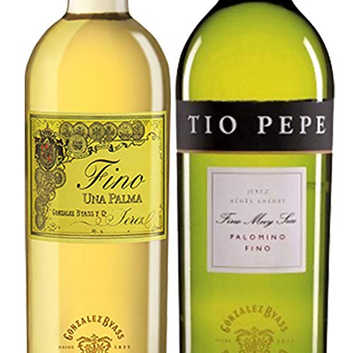 Vinos Fino Una Palma y Tio Pepe - D.O. Jerez - Mezclanza Gonzalez Byass (Pack de 4 botellas)