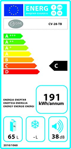 Vinoteca negra Termoelectrica 28 botellas CV-28TB