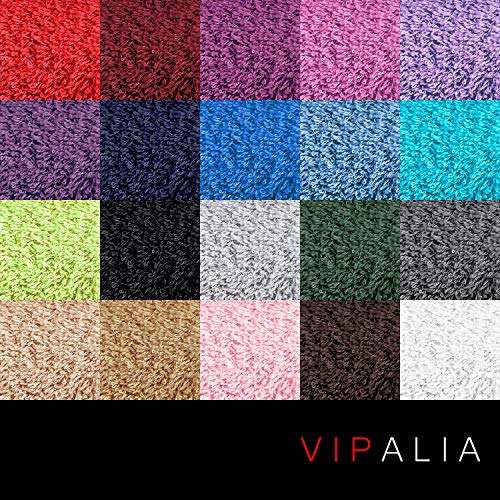 Vipalia Juego de Toallas de Baño 3 Piezas. Calidad Rizo 100% Algodón Egipcio 450 gr. Lisas. 3 Tamaños Tocador Lavabo y Ducha Sabana. Cenefa Dibujo Lunares. Color Pistacho