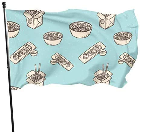 Viplili Banderas Creative Fashion Cartoo Kitchen Wok Camper Yard Flags Decorative House Flag Pole 3x5 Feet Vibrant Colors Polyester and Brass Grommets