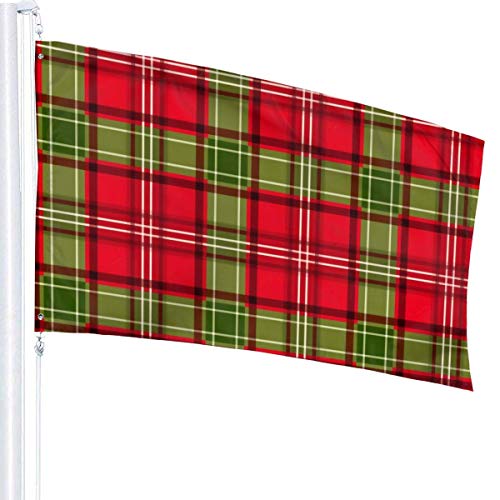 Viplili Banderas Seasonal Colorful Christmas Tartan Plaid Garden Flag, Family Flag - 3 X 5 Ft