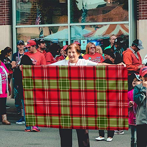 Viplili Banderas Seasonal Colorful Christmas Tartan Plaid Garden Flag, Family Flag - 3 X 5 Ft