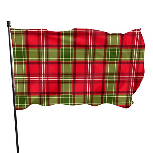 Viplili Banderas Seasonal Colorful Christmas Tartan Plaid Garden Flag, Family Flag - 3 X 5 Ft