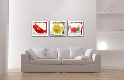 Visario Cuadros en Lienzo 150 x 50 cm Nr. 4204 Frutas Cocina Enmarcado y Listo para Colgar, Calidad de la Marca