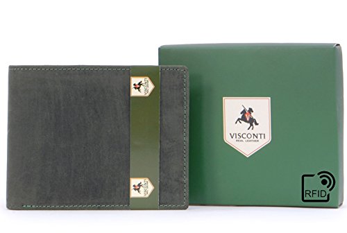 VISCONTI - SHIELD 707 - Cartera - Cuero Hunter - Verde - RFID