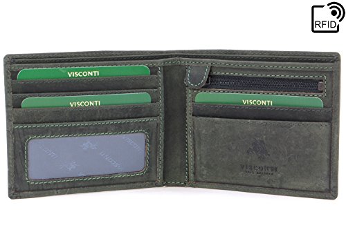 VISCONTI - SHIELD 707 - Cartera - Cuero Hunter - Verde - RFID