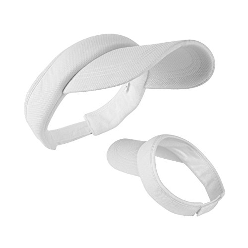 Viseras Blanco para Mujeres y Hombres, Banda de Sudor Larga y Gruesa Sombrero de Velcro Ajustable para Practicar Ciclismo de Golf Tenis Correr para Correr y Otros Deportes