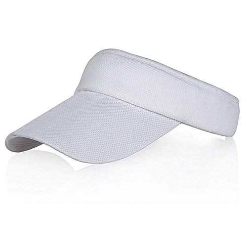 Viseras Blanco para Mujeres y Hombres, Banda de Sudor Larga y Gruesa Sombrero de Velcro Ajustable para Practicar Ciclismo de Golf Tenis Correr para Correr y Otros Deportes