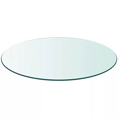 Vislone Cristal Redondo Tablero de Mesa Templado de Cristal para Mantener Superficie de Mesas de Comedor Mesas de Café Mesas de Jardín Transparente 600mm