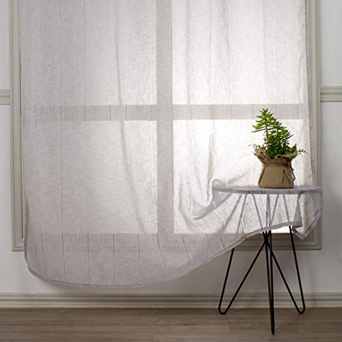 VISTE TU HOGAR Cortina Decorativa Semitranslucida con Ojales, Estilo Simple y Elegante, para Salón, Habitación y Dormitorio, 1 Pieza, 150X260 CM, Color Gris