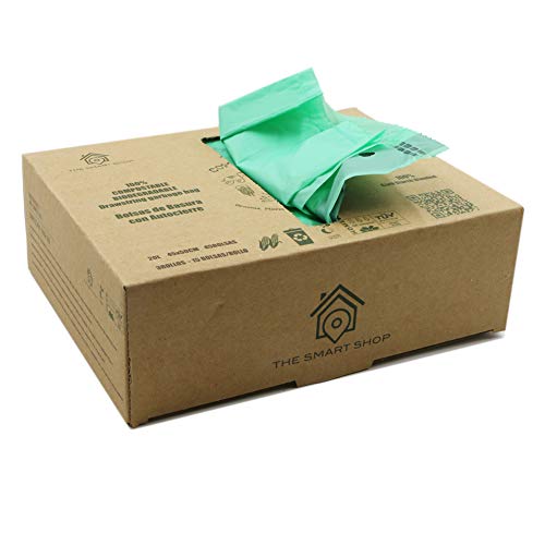 VITAL VAC® - 45 Bolsas de Basura 20 litros - 100% Compostables y Biodegradables con Cordón de Autocierre - Certificados Ok Compost y EN13432