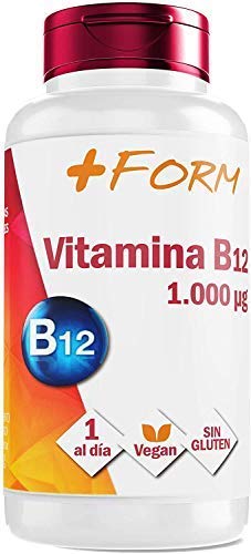 Vitamina B12 1000 mg - Vitaminas y Minerales para la Energía y el bienestar de tu cuerpo – 1 Cápsula al día – Apto para Veganos – Sin Gluten (90 cápsulas) - +Form