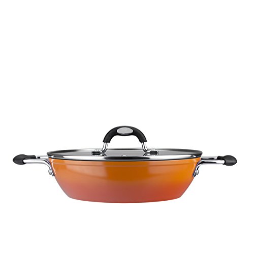 VITREX 71PATAFUE26 71PATAFUE26-Tartera Gourmet de Aluminio Full Induction Modelo Fuego de 26x5,5 cm, Metal, Naranja, 26 cm