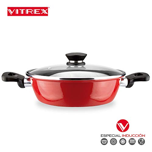 VITREX TARTERA Marseille. TARTERA Antiadherente Doble Capa, Acero vitrificado, Compatible con Todo Tipo de Fuego, Incluido inducción. Apta para lavavajillas. Mango ergonómico (TARTERA, 24_cm)