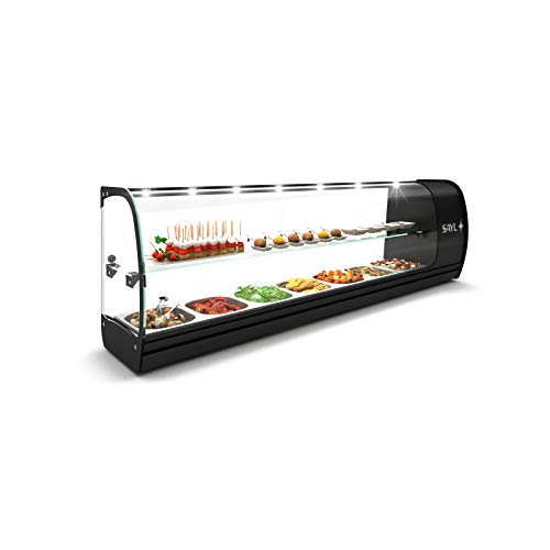 Vitrine Tapas Réfrigérée 2 Etagères Série SLIM avec 7 Bacs GN 1/6 - SAYL