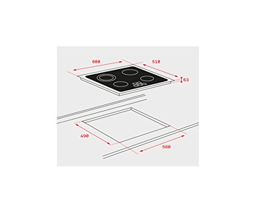 Vitrocerámica de 3 zonas con Touch Control en 60 cm