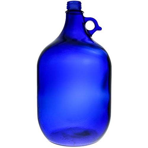 Viva Haushaltswaren - Botella Grande (Cristal, tapón de Rosca, Capacidad de 5 litros), Color Azul