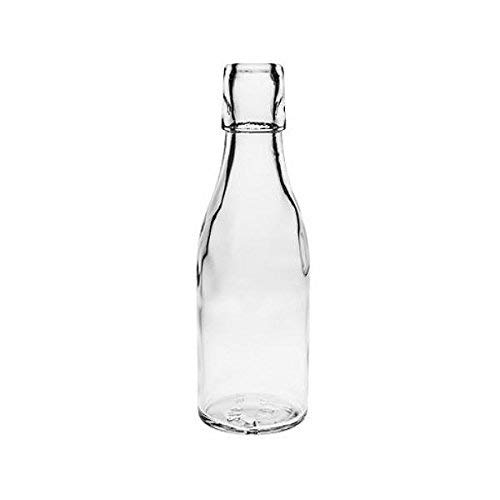 Viva Haushaltswaren - Juego de Botellas de Cristal (10 Unidades 200 ml con Cierre rellenables Incluye Embudo 7 cm de diámetro)