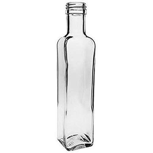 Viva Haushaltswaren - Juego de Botellas de Cristal (con tapón de Rosca, 6 Unidades, 250 ml, rellenables, Incluye Embudo de 7 cm)