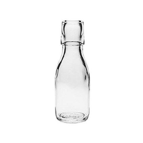 Viva Haushaltswaren - Juego de Botellas pequeñas de Cristal (6 Unidades 100 ml con Cierre rellenables Incluye Embudo Blanco 5 cm de diámetro)