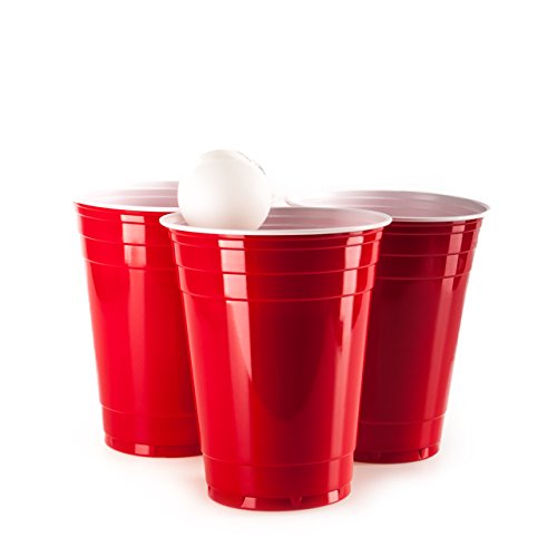 Vivaloo Vasos De Plástico | 100 O 50 Unidades De Vasos Rojos Y Duros, Ideal para Beer Pong De Película Americana | para Fiestas, Juegos De Beber, Celebraciones