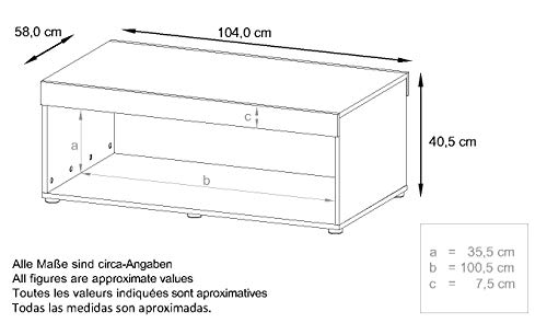 Vladon Mesa de Centro para sofá y Sala de Estar Pure con 2 estantes de Almacenamiento Grandes, Cuerpo en Negro Mate/Tablero de la Mesa y Paneles en Negro de Alto Brillo | Gran selección de Colores