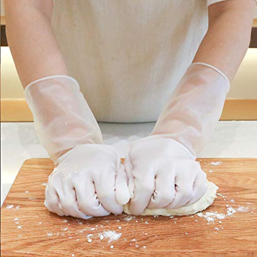 VOANZO 2 Sets Guantes antideslizantes impermeables para lavar la cocina Plato de látex de goma Limpieza de las tareas domésticas (tamaño M)