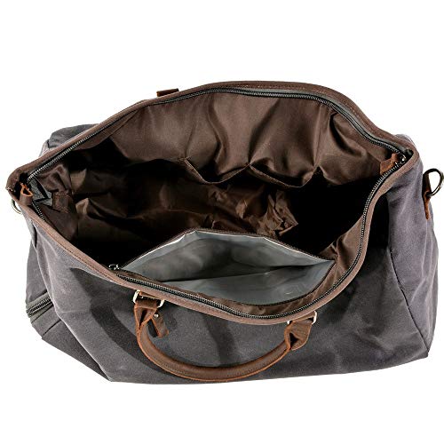 Vobajf-STB - Bolsa de viaje unisex de lona impermeable para gimnasio, deporte, bolso de mano, bolso de mano, bolso de mano, bolso de mano, para hombres y mujeres, Tejido Oxford, gris, 52x18x37cm