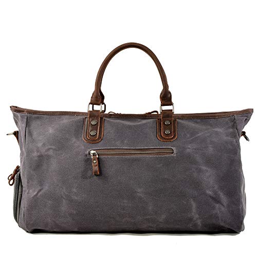 Vobajf-STB - Bolsa de viaje unisex de lona impermeable para gimnasio, deporte, bolso de mano, bolso de mano, bolso de mano, bolso de mano, para hombres y mujeres, Tejido Oxford, gris, 52x18x37cm